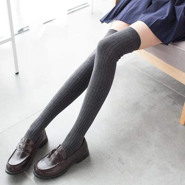 School Girl Vertical Stripes Stockings