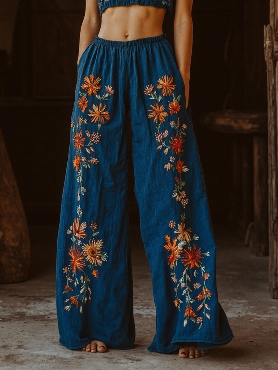 Erina – Vintage Boho Wide-Leg Trousers