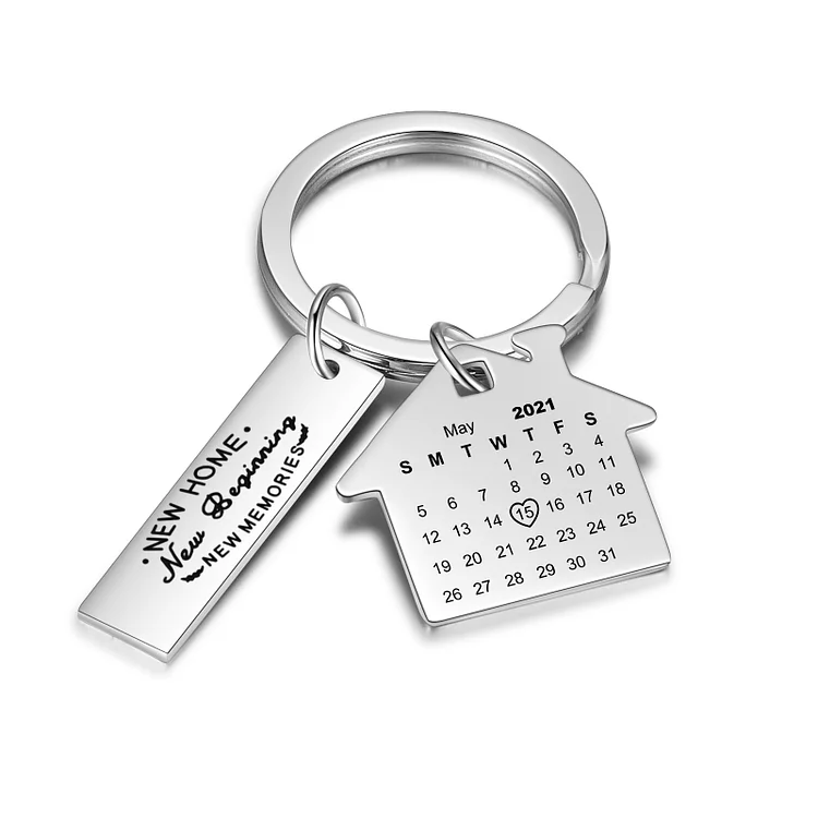 Personalized Keychain with Calendar New Home Gifts