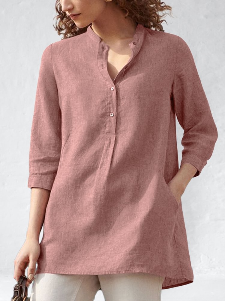 A Line Button Up Comfy Tunic