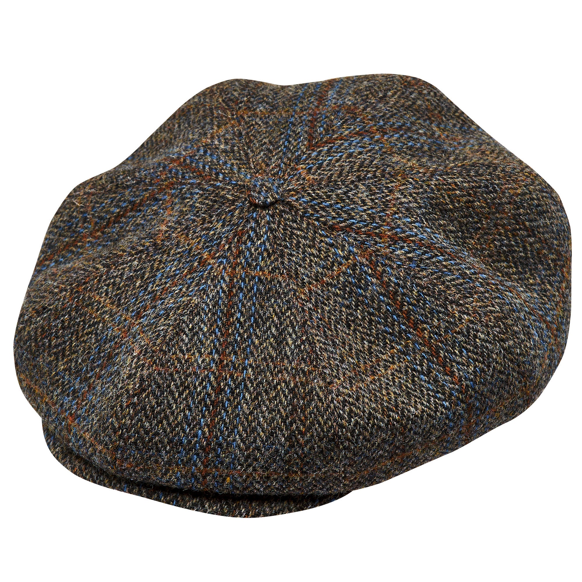 Harris Tweed Cap, Scottish Tweed Hat, Brown Harris Tweed
