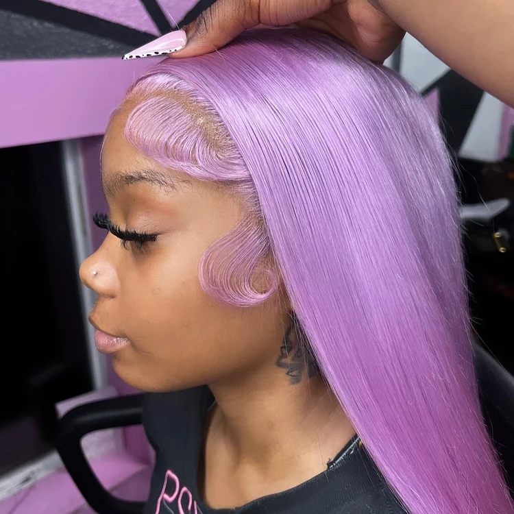 Light Purple Transparent Lace Front Wig