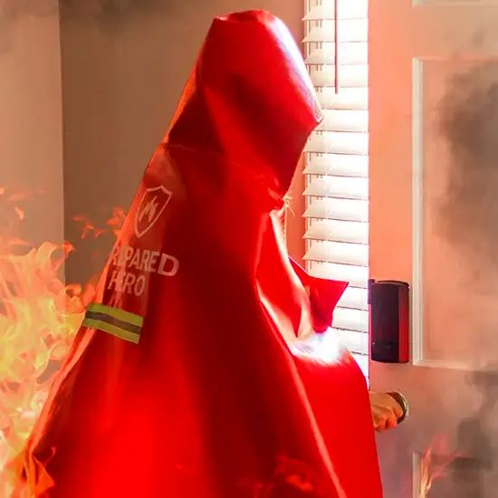 FUMUTEAM Emergency Fireproof Cape Cloak Fire Blanket