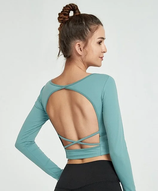 Open Back Tight Yoga Crop Top