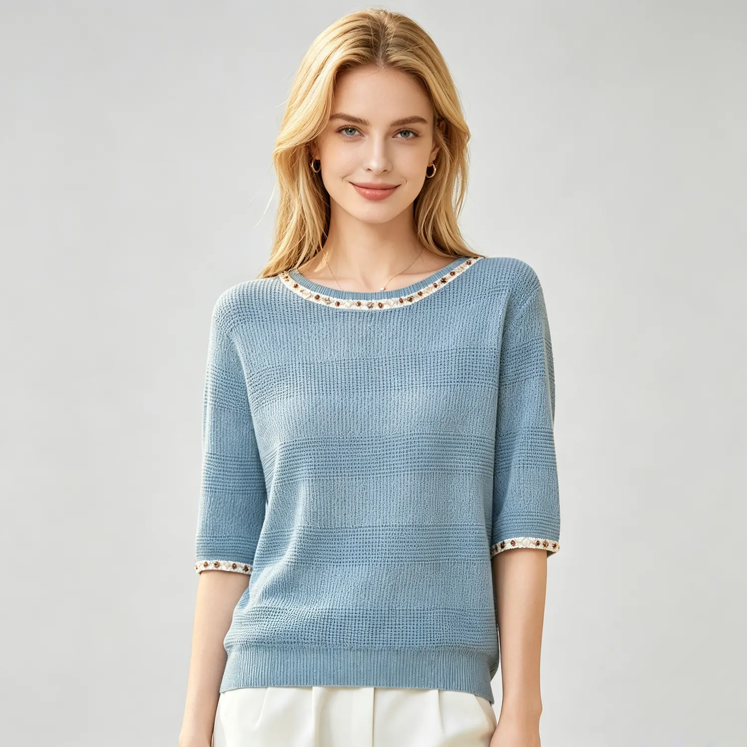Linen Short Sleeve Top Lightweight Breathable Spring Style REAL SILK LIFE