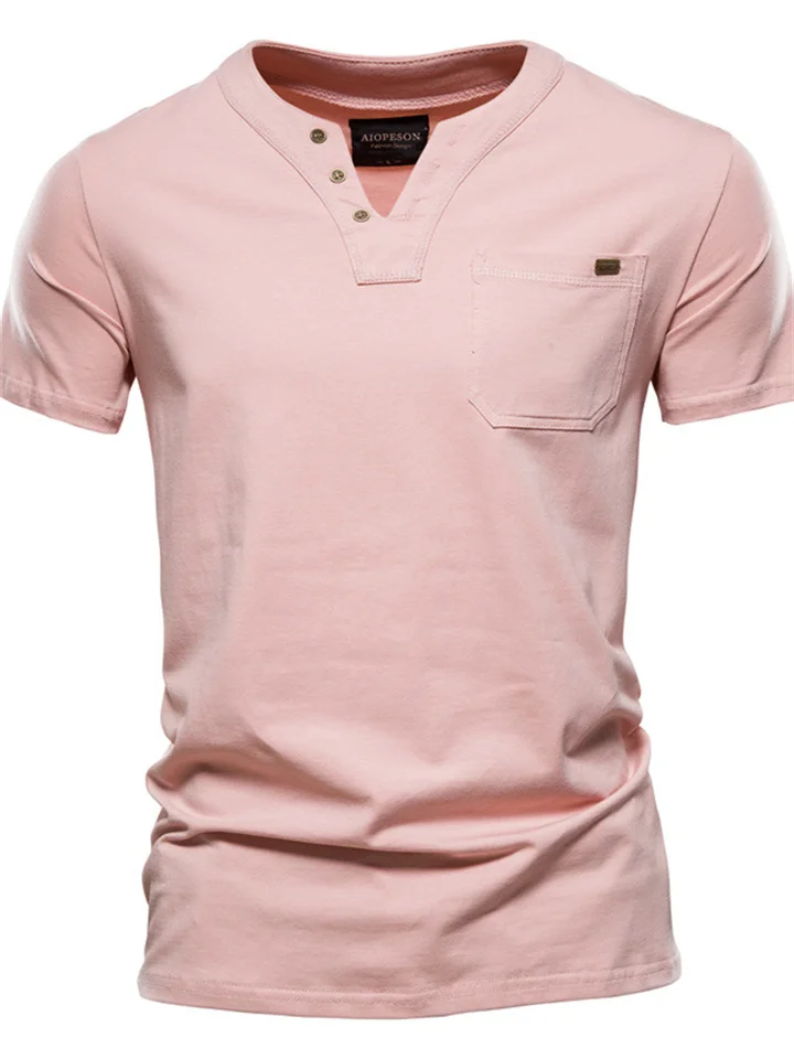 Summer Japanese Casual T-shirt Men's Fashion Trend Sports T-shirt Slim Cotton Pocket Men's T-shirt Short-sleeved-JRSEE
