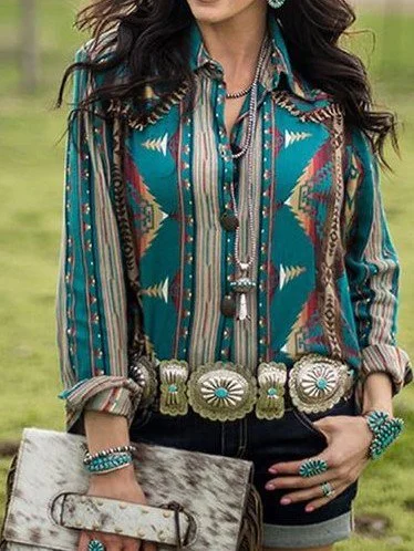 Long Sleeve Boho Blouse Zaesvini