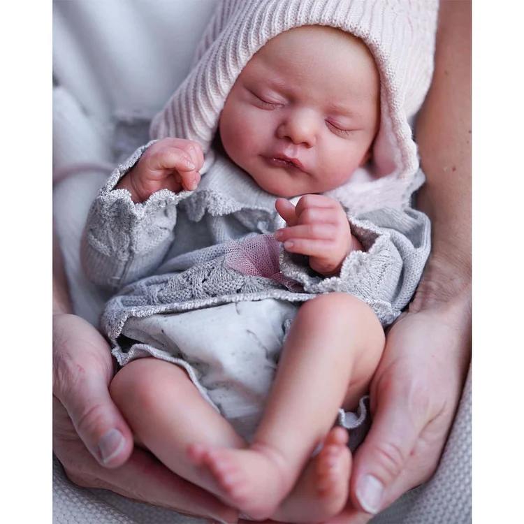 [New] 12 inches Real Newborn Sleeping Boys Doll, Life like Reborn Mini Silicone Baby Dolls Named Sidney