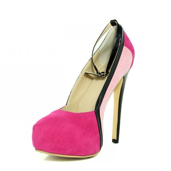 Women's Rosy Commuting Pumps Stiletto Ankle Straps Heels Shoes |FSJ Shoes