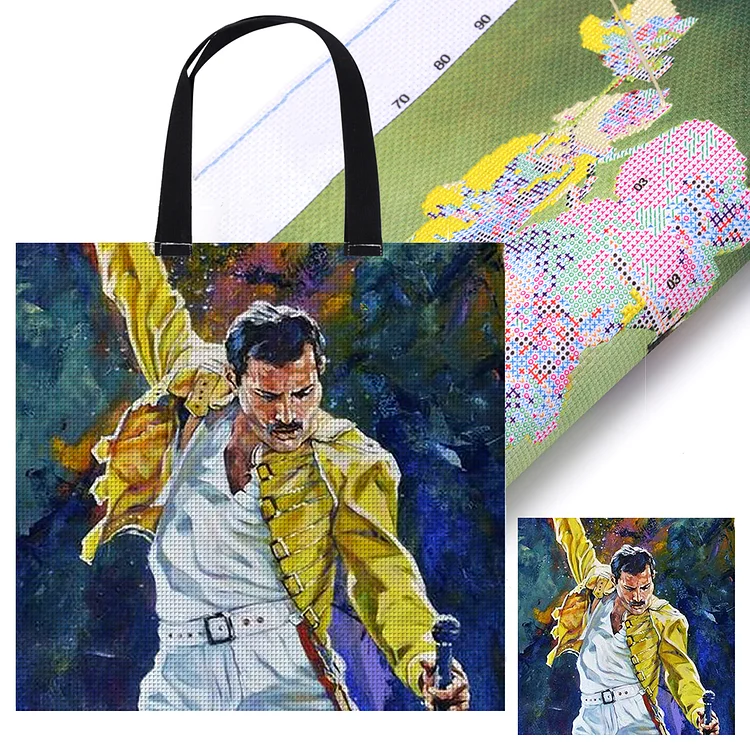 Shopper Bag - Freddie Mercury 11CT Stamped Cross Stitch 40*40CM