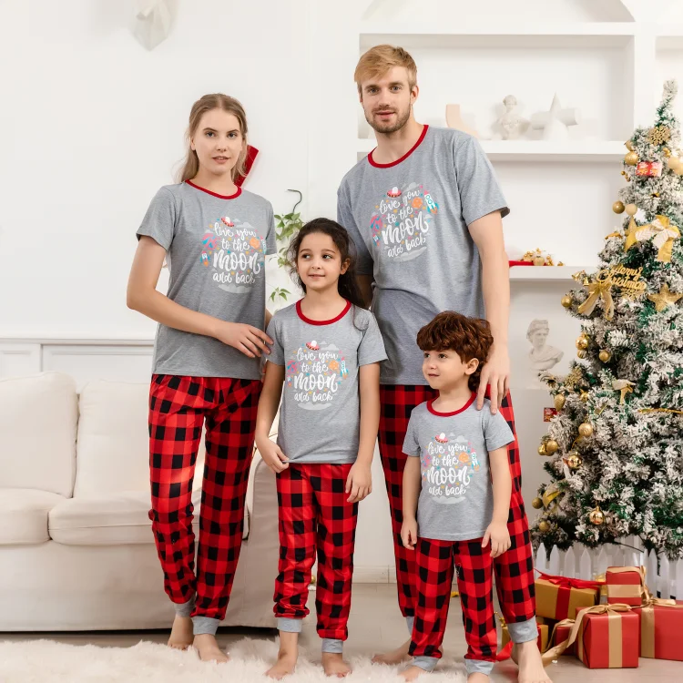 'Love You To The Moon And Back' Christmas Family Matching Pajamas Sets
