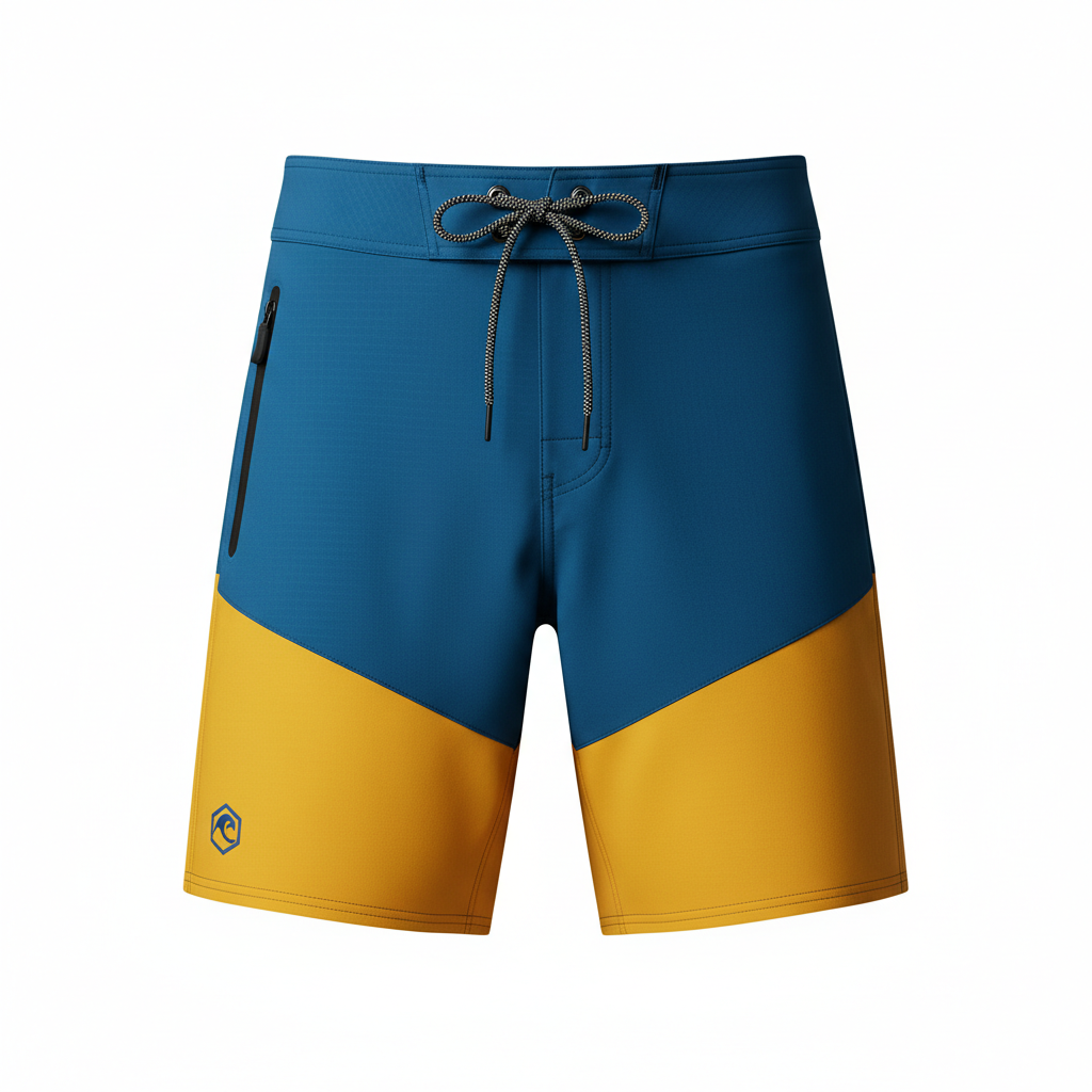 thesupersurf Blue and Yellow Color-Blocked Athletic Shorts