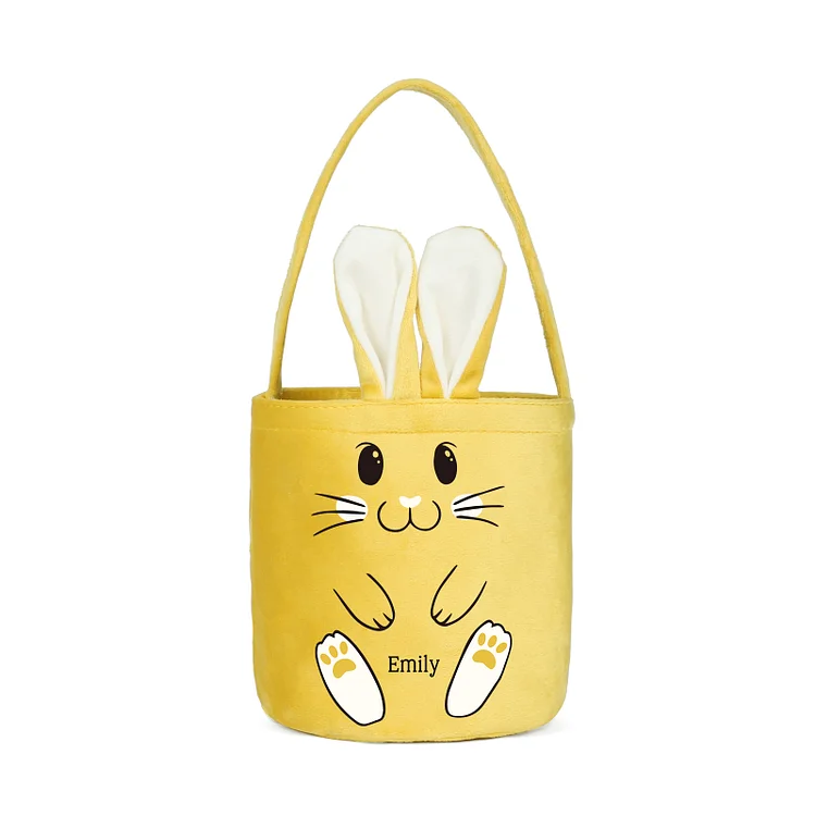 Personalized Bunny Tote Bag Customized With Name Bucket Bag Bunny Basket Easter Gifts