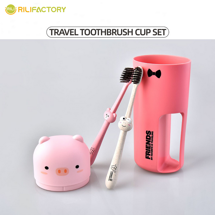 Travel Toothbrush Cup Set-Piggy Rilifactory