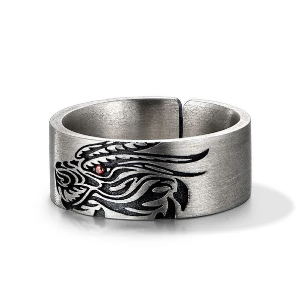 Sterling Silver Auspicious Dragon Ring