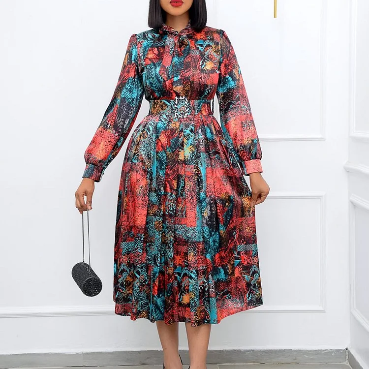 Plus Size Printed Formal Evening Party Dress VangoghDress