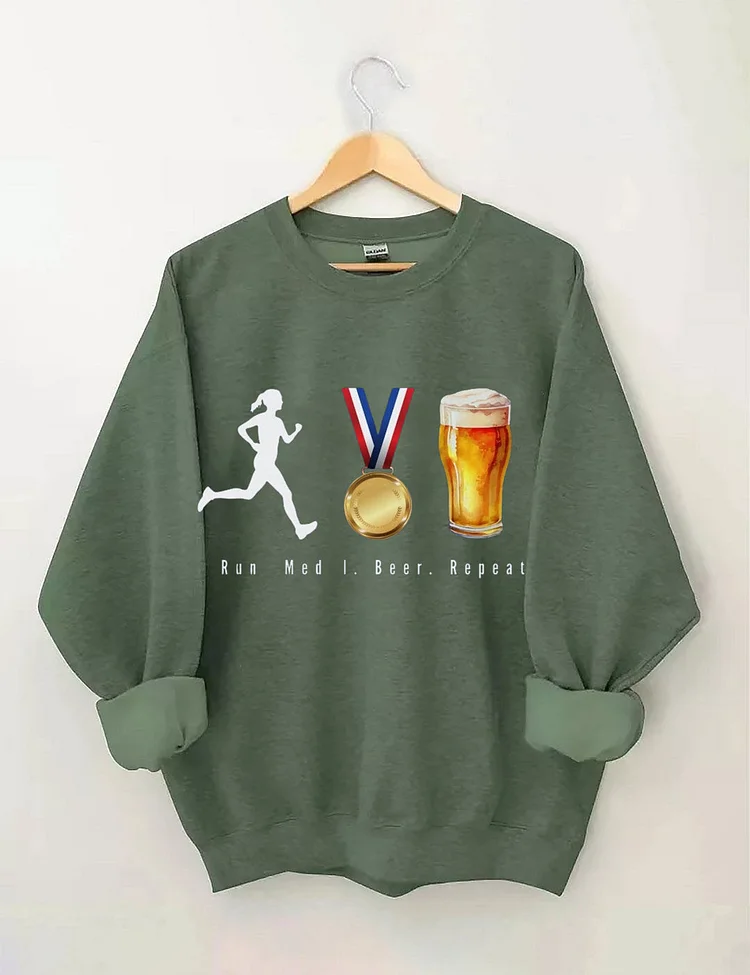 Run.Medal.Beer.Repeat.Sweatshirt socialshop