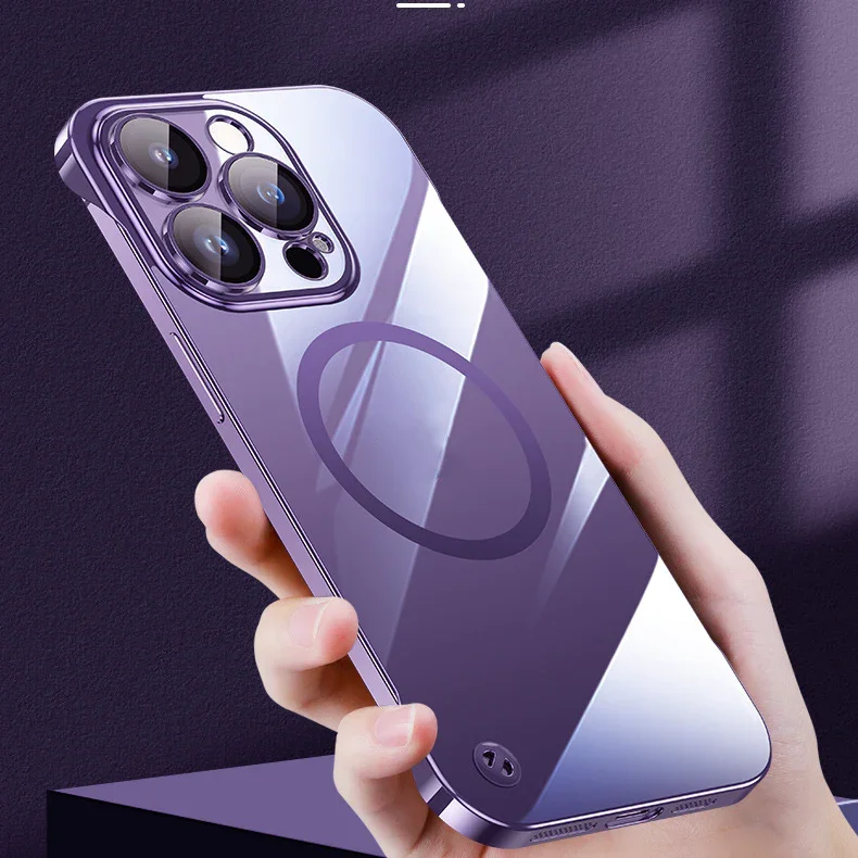 Suitable For iPhone 13/14 Borderless PC Magnetic Phone Case