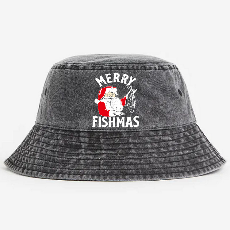 Merry Fishmas, Christmas Bucket Hat