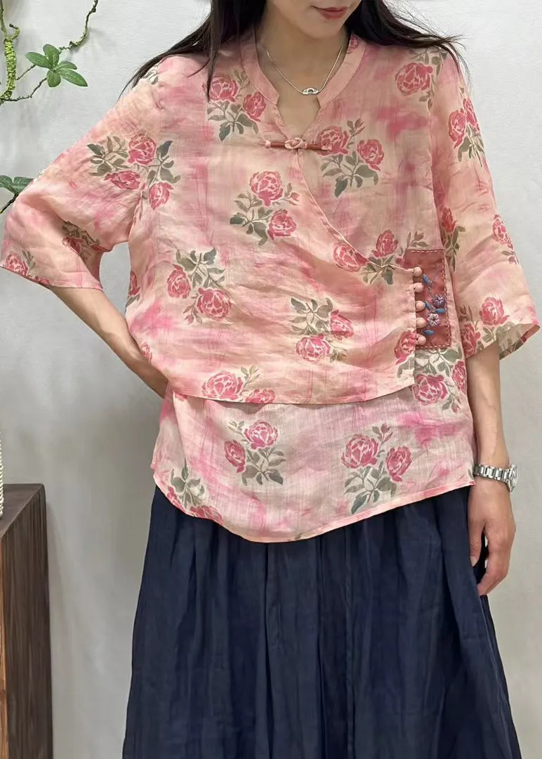 vintage 100% linen soft Pink button shirt thin plaid ,,, /xl ...
