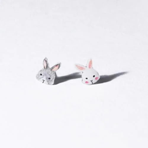Alloy/Silver Cute Rabbit Ear Stud/Ear Clip One Pair SP164820