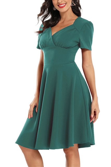 Vintage V-neck A-line Prom Wrap Dress - Shop Trendy Women's Clothing | LoverChic