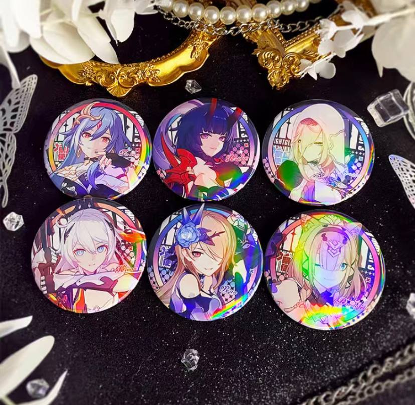 Honkai 3d Holographic Pins