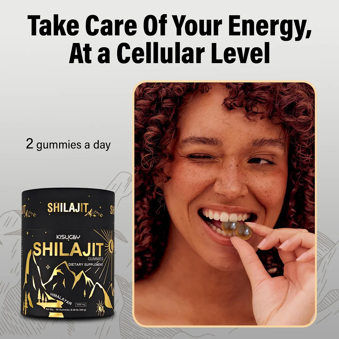 KISUGBY  Shilajit Gummies I Lab Tested I No Added Sugar I Ashwagandha, Gokshura| Fulvic Acid & 85+ Trace Minerals I for Men, Women I 100% Natural I 60 Gummy