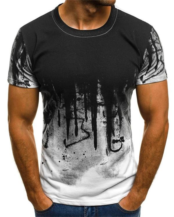 Men Printed Hiphop Streetwear Short Sleeve Fitness Tshirts - Chicaggo