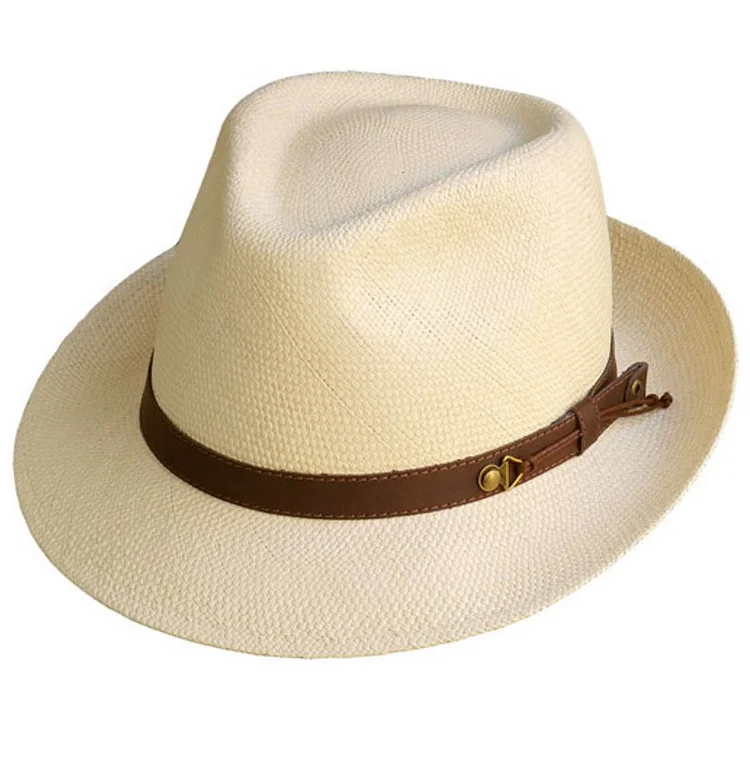 Can be rolls up for packing Snap brim Loreto Ecuador Straw Panama Hat [Fast shipping and box packing]