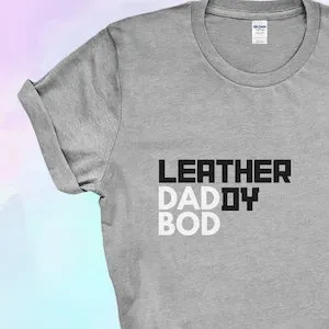 pornhint Pornhint Leather Daddy Shirt Dad Bod Pride Tshirt Funny Queer T-shirt | Unisex Fit