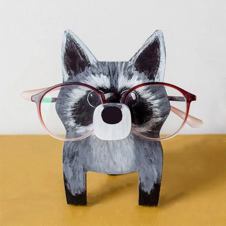 Glasses Holder Stand Gift - Grey Fox