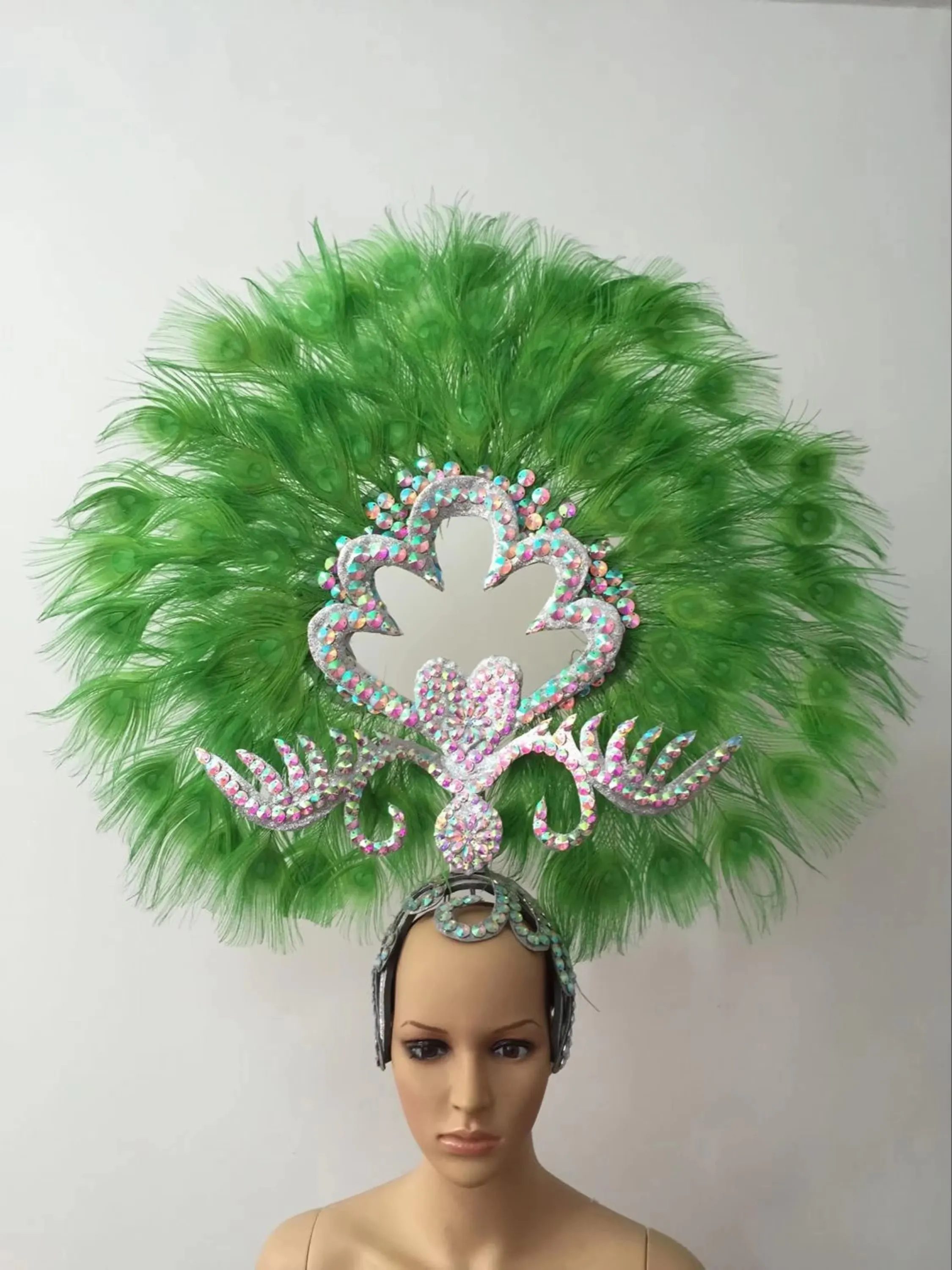 VCSHOES Feather headdress samba costume carnival halloween party bar performance hat makeup dance wings parade