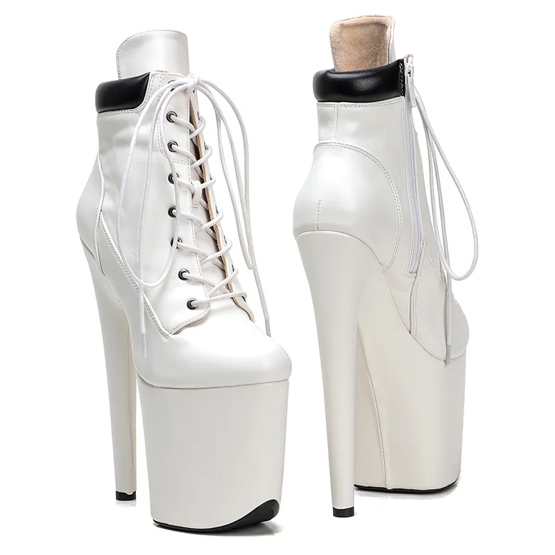 VCshoes 20CM/8inches PU Upper Pole Dancing Shoes Model Nightclub Super High Heel Ankle Boots Platform Boots 2K
