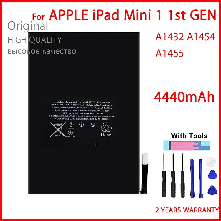 Genuine Tablet Battery For A1484 A1673 For iPad 6 Air 2 A1566 A1567 1 Mini 2 3 4 5 Pro 9.7 10.5 12.9 iPad 5 Air 1 With Tools