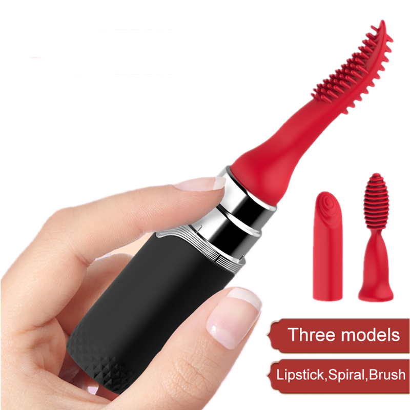 3-in-1 Clit-stimulating Lipstick Vibrator - Rose Toy