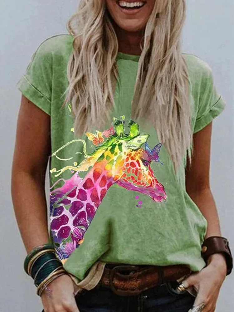 Bestdealfriday Plus Size Cotton Blend Animal Shirts Tops 9326718