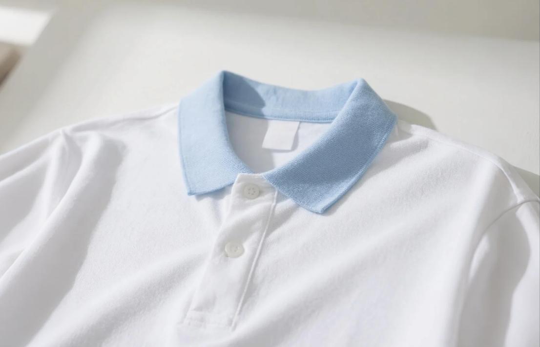 A polo short set made of cotton fabric