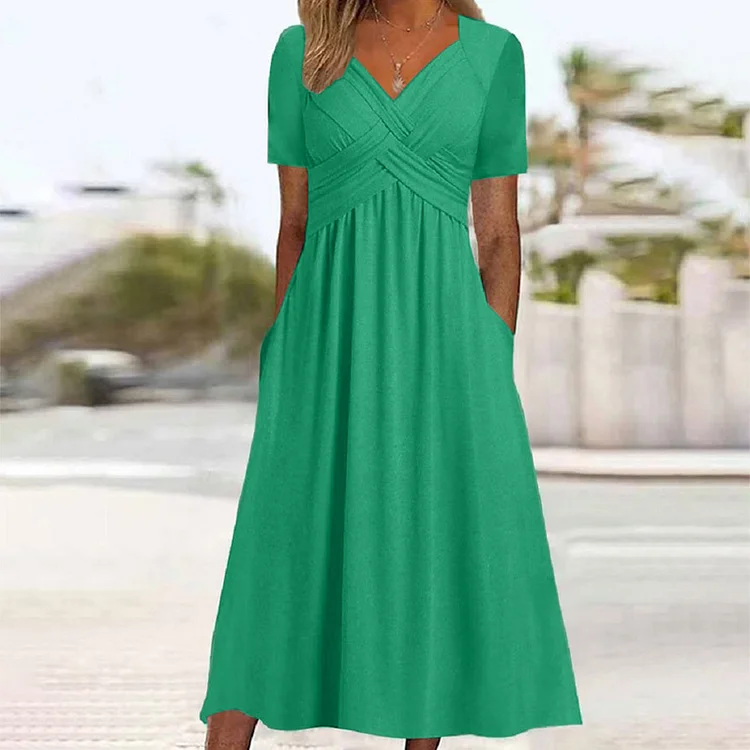 Women's Pocket Short Sleeved Dress