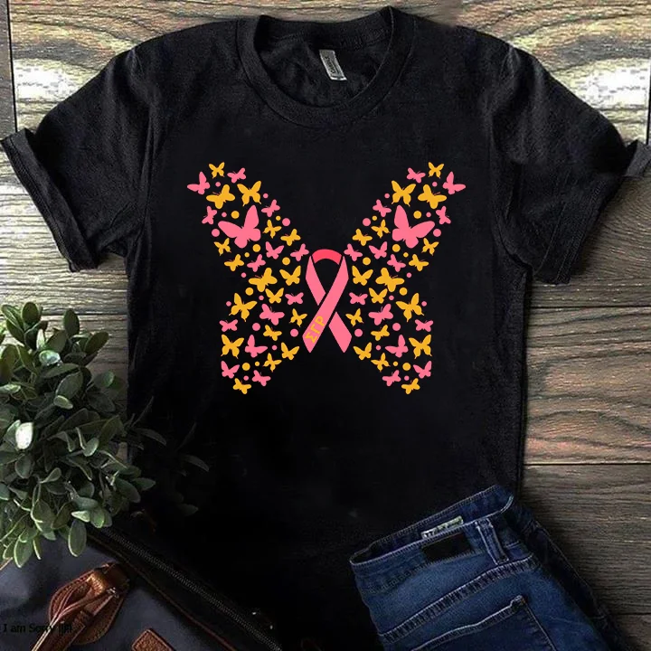 Pink for Breast Cancer Awareness Pink Ribbon T-shirt