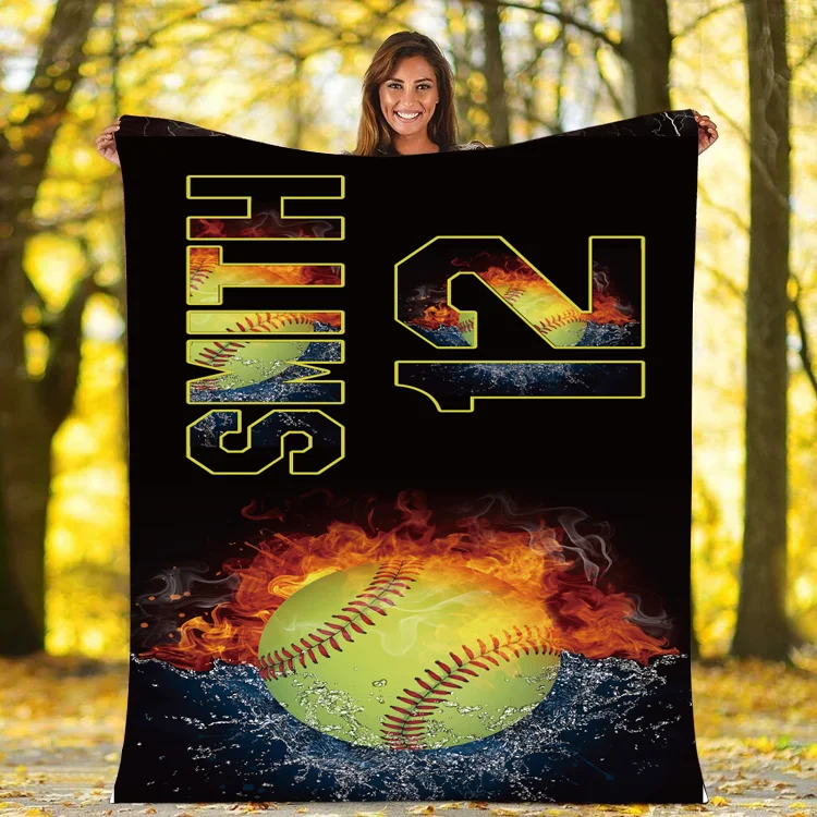 Personalized Softball Blanket For Comfort & Unique|BKKid219
