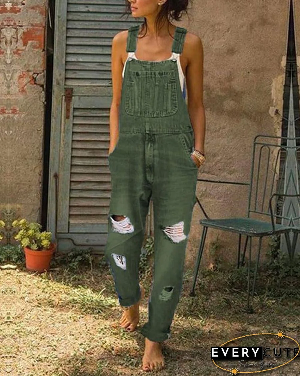 Women's Casual Jeans Denim Rompers Sleeveless Overalls Jumpsuit