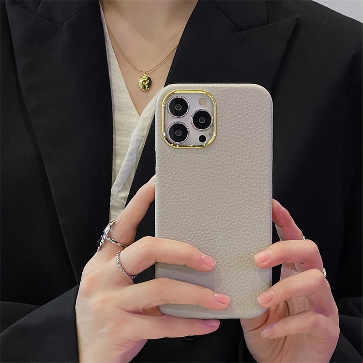 【上質】iPhone ケース 多機種対応 衝撃吸収 本革 無地 全10色