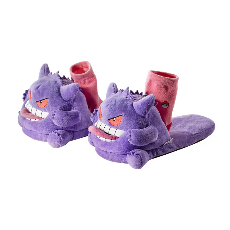 海外限定ポケモン ghost  alone ゲンガー スッリパ 靴下 Gengar Plush Slippers & Sock Set
