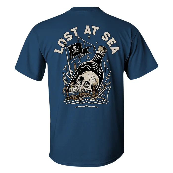 Lost At Sea Skull Printed Men's T-shirt
