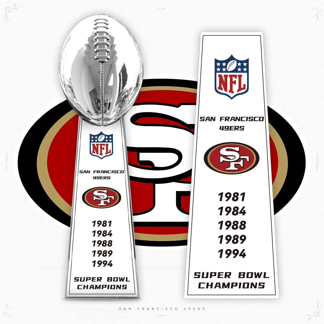 [NFL]San Francisco 49ers，1994/1989/1988/1984/1981Vince Lombardi ,  Super Bowl Championship Trophy Resin Version
