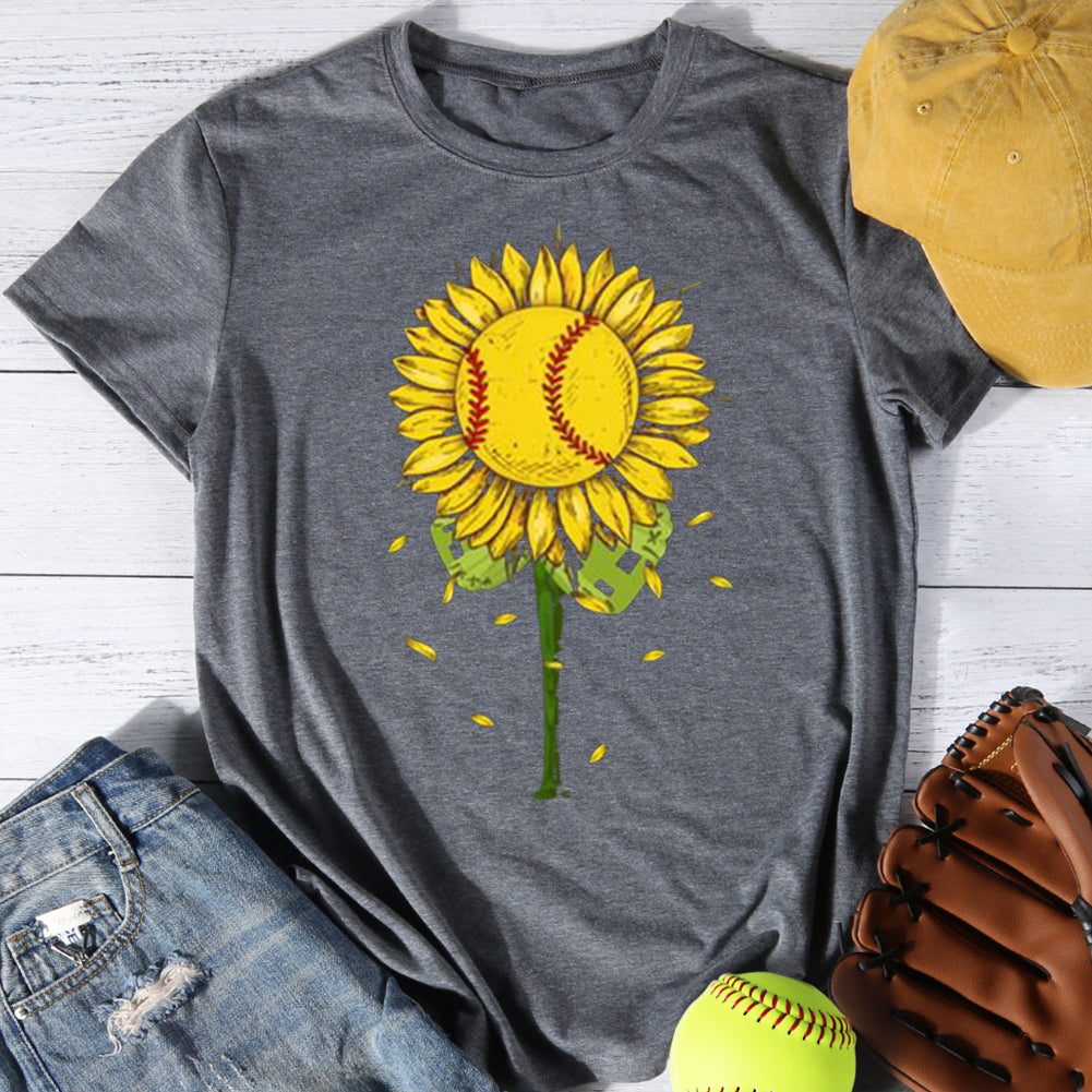 Softball Sunflower T-shirt Tee -01267-Guru-buzz