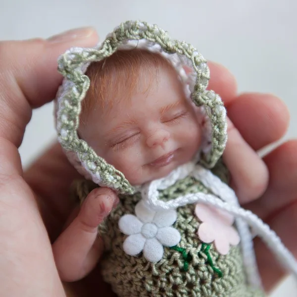 Real Tiny Baby Doll Sleeping Full Body Silicone Reborn Baby Doll, 6 Inches Realistic Newborn Baby Doll Named Ababuo -Creativegiftss® - [product_tag] RSAJ-Creativegiftss®