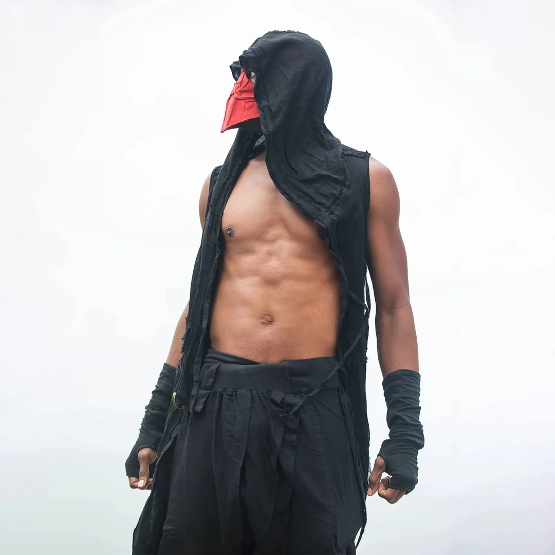 Sleeveless Hooded Kimono-inspireuse