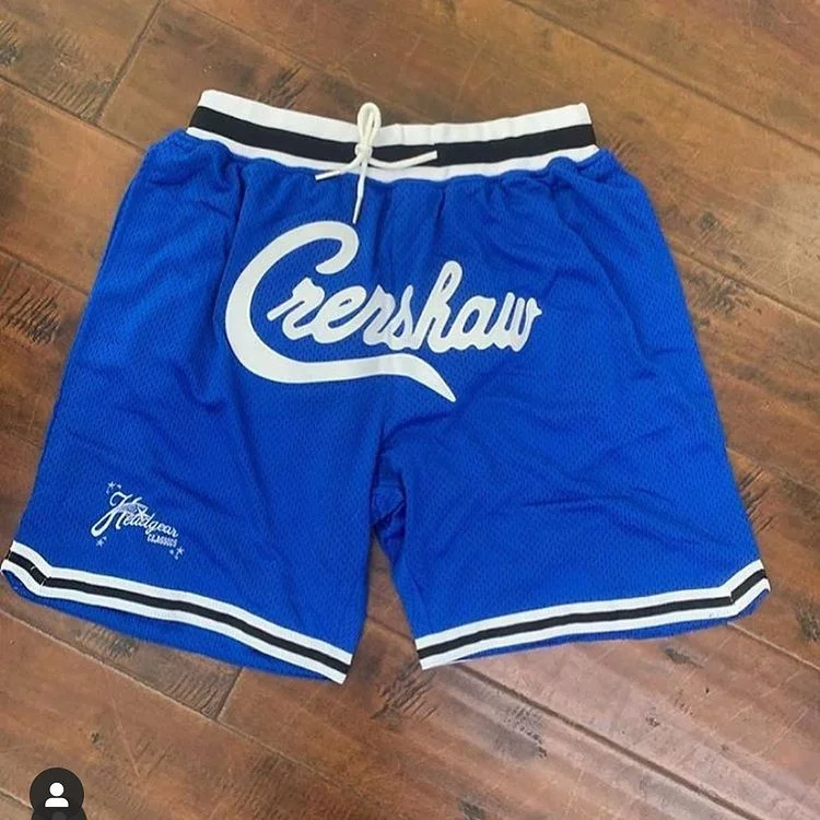Team print blue sports basketball shorts